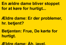 En ældre dame bliver stoppet af politiet..