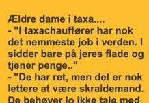Den ældre dame i taxaen….