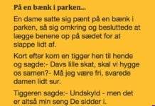 PĂĄ en bænk i parken…