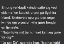 En velklædt kvinde satte sig ved siden af en præst i flyveren…