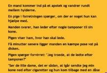 En mand kommer ind på et apotek og vandrer rundt mellem hylderne…