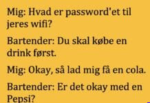 En mand var pĂĄ bar og spurgte til WiFi