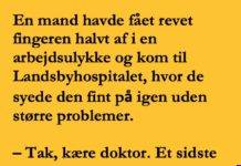 En mand havde været i en arbejdsulykke og kom pĂĄ hospitalet…
