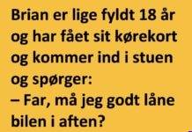 Brian var lige fyldt 18 år og havde fået kørekort..