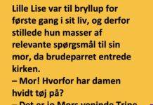 Lille Lise var til bryllup for første gang…