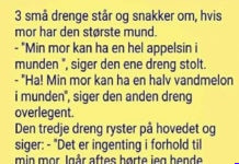 3 smĂĄ drenge stĂĄr og snakker om deres mødre….