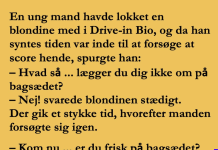 En ung mand havde lokket en blondine med i drive-in bio